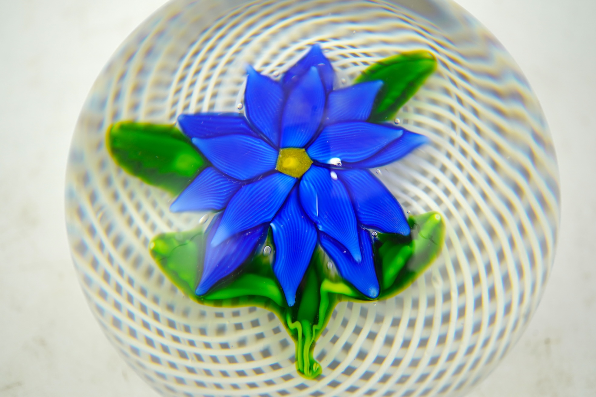 A St. Louis blue Dahlia paperweight, mid 19th century